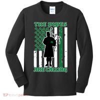 The Piped Are Call St Pattys Day Irish Flag Kids Long Sleeve Shirt thumb 0