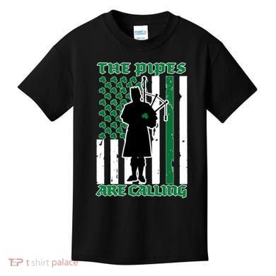 The Piped Are Call St Pattys Day Irish Flag Kids T-Shirt