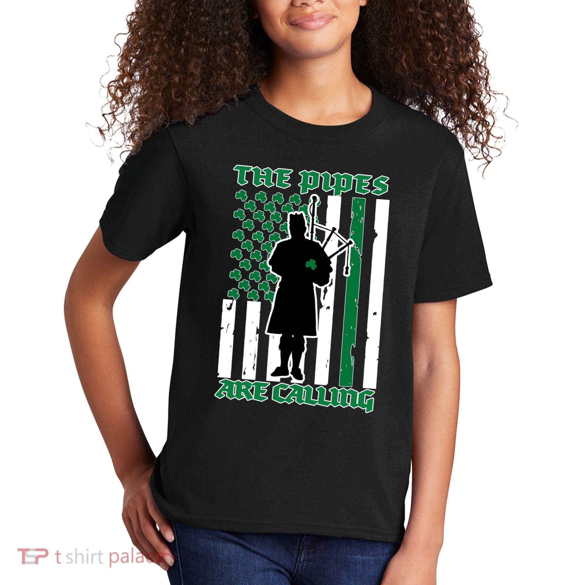 The Piped Are Call St Pattys Day Irish Flag Kids T-Shirt