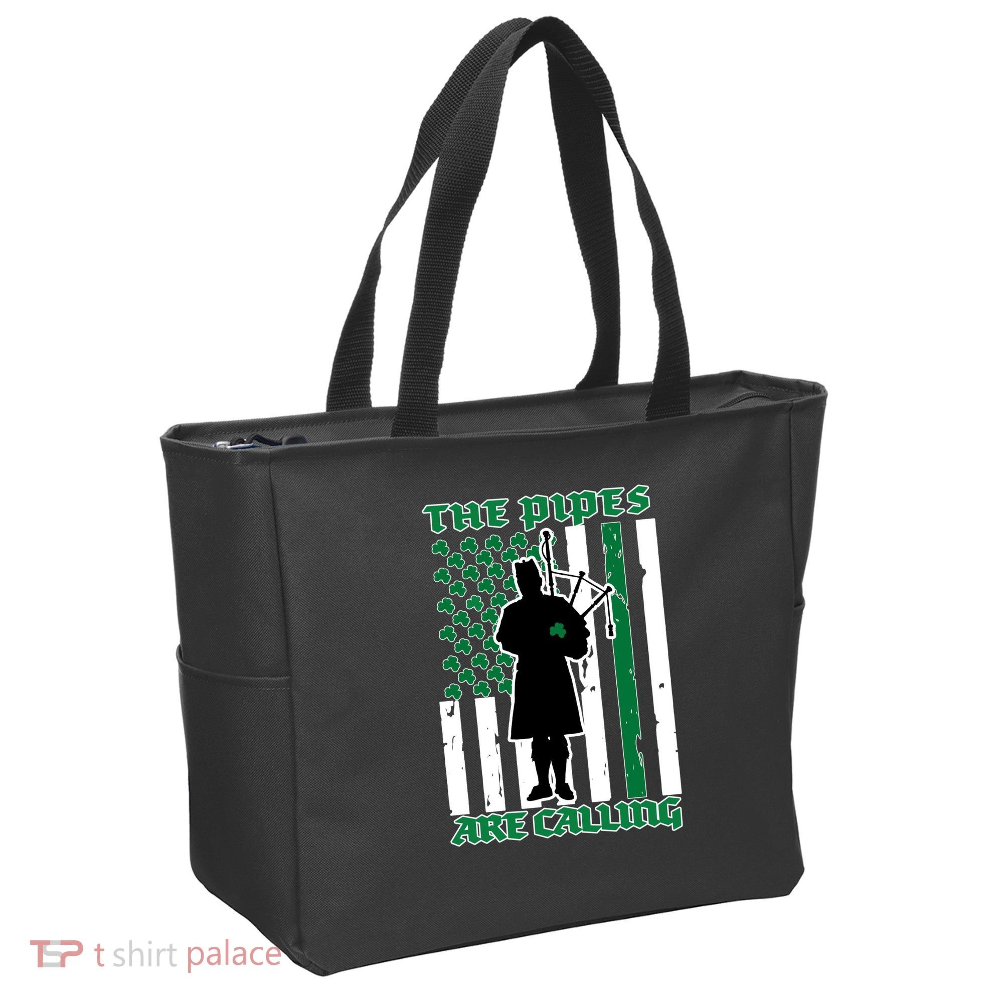 The Piped Are Call St Pattys Day Irish Flag Tote Bag