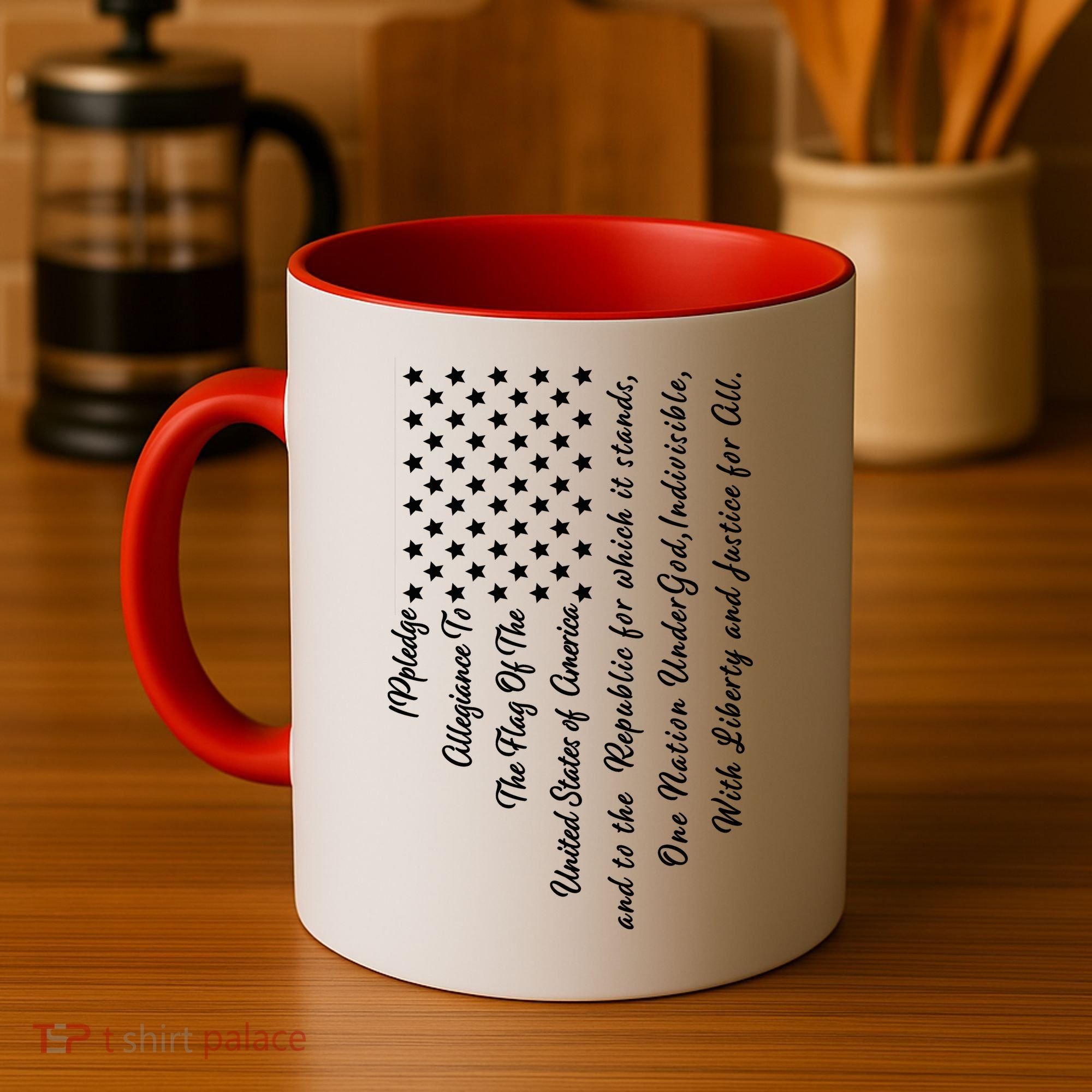 The Pledge of Allegiance American Flag Coffee Mug