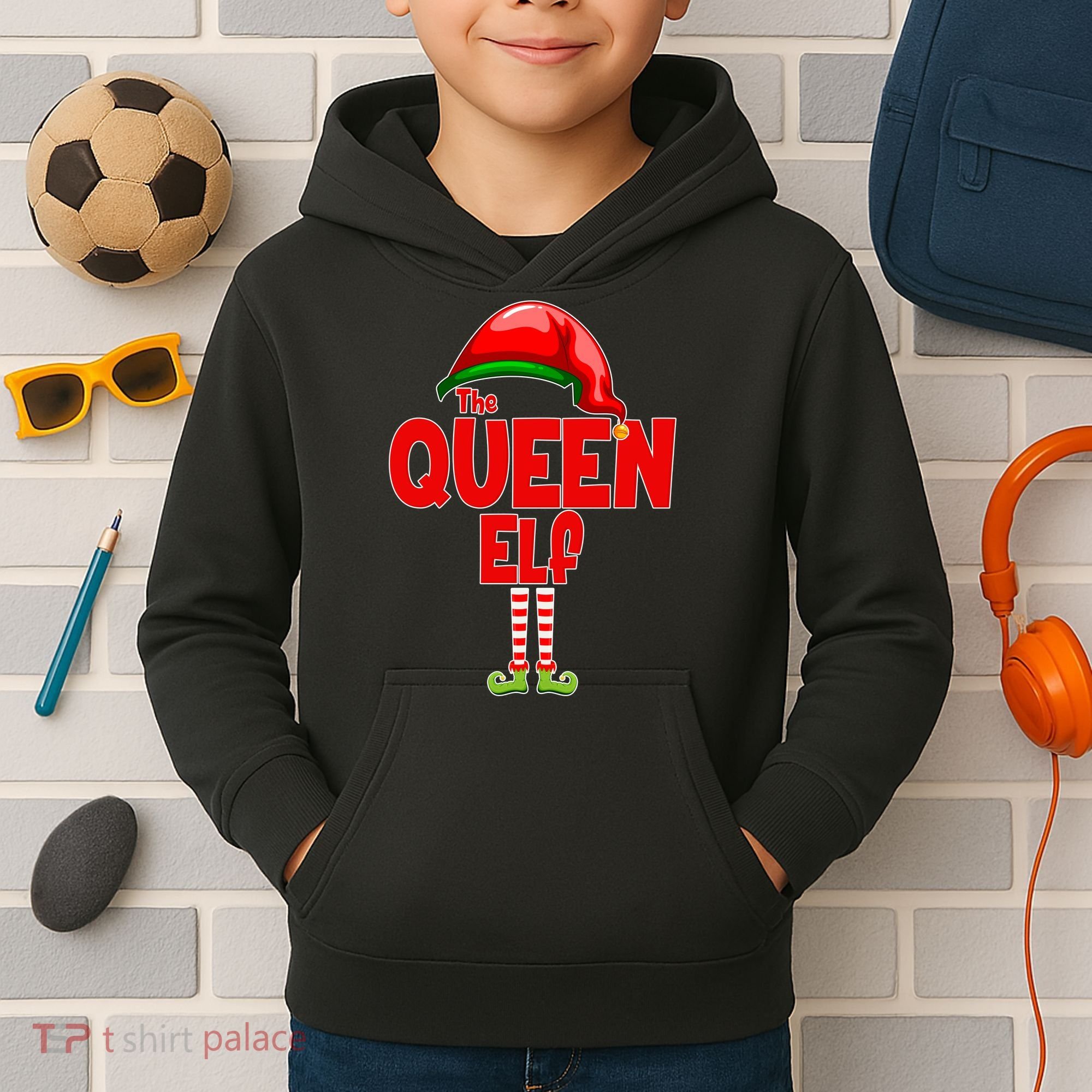 The Queen Elf Christmas Kids Hoodie