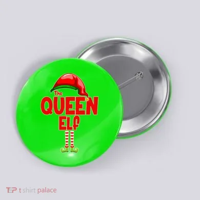 The Queen Elf Christmas Button