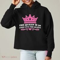 The Queen Is 30 Funny 30th Birthday Ladies Heavyweight Boxy Pullover Hoodie thumb 0