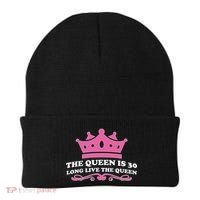 The Queen Is 30 Funny 30th Birthday Beanie thumb 0