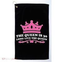 The Queen Is 30 Funny 30th Birthday Golf Towel thumb 0