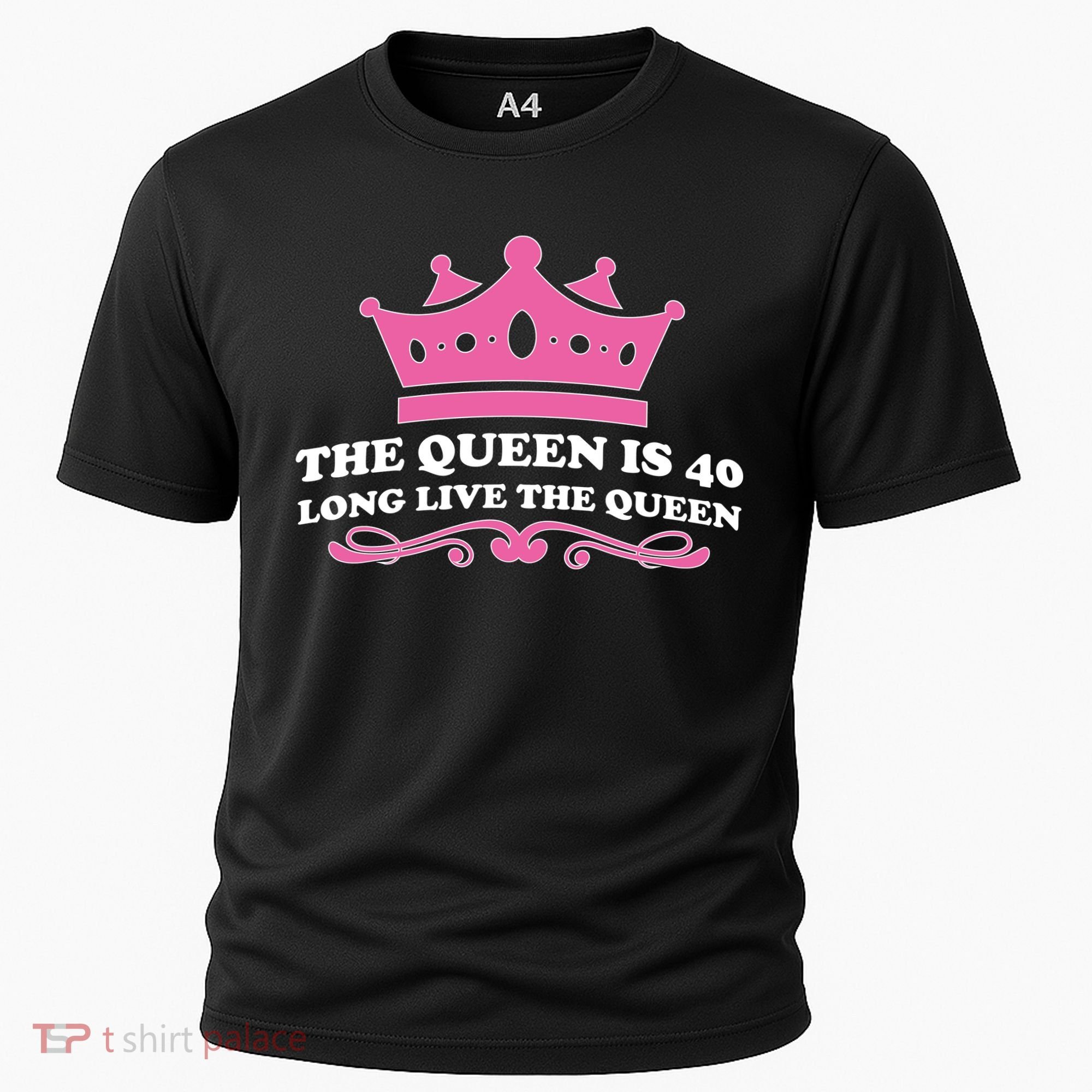 The Queen Is 40 Funny 40th Birthday Cooling Performance Crew T-Shirt