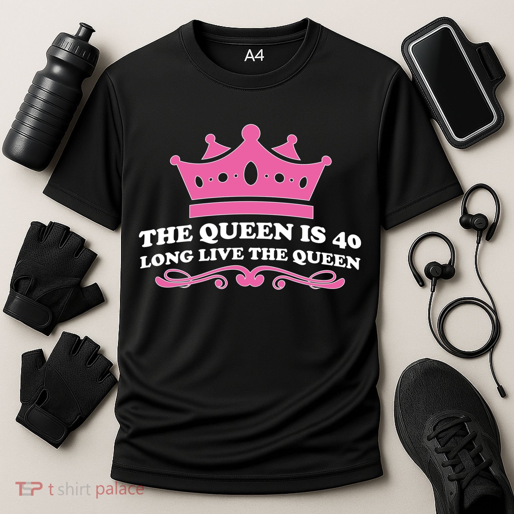 The Queen Is 40 Funny 40th Birthday Cooling Performance Crew T-Shirt