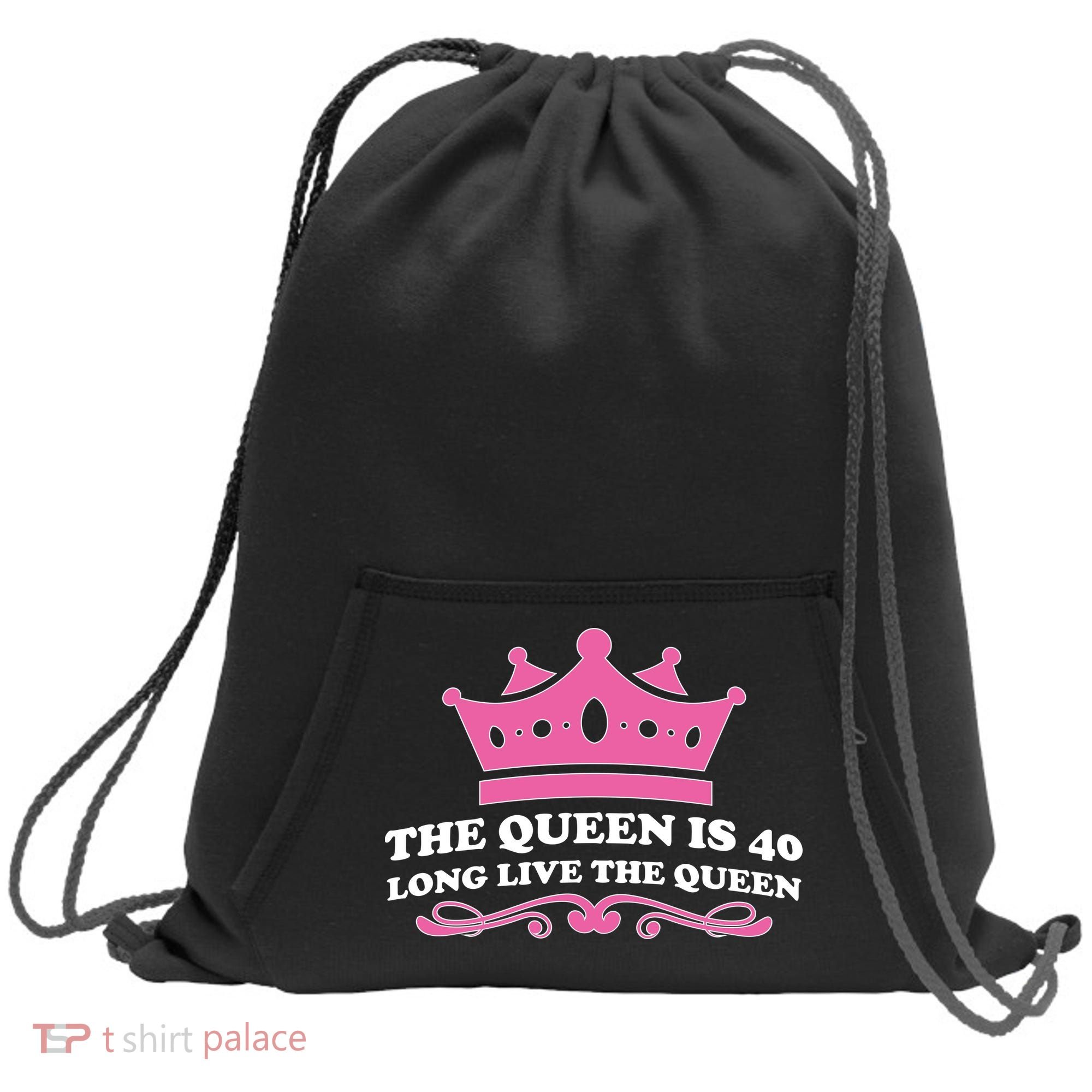The Queen Is 40 Funny 40th Birthday Sweatshirt Cinch Pack Bag