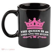 The Queen Is 40 Funny 40th Birthday 11oz C Handle Ceramic Mug thumb 2