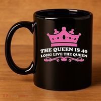 The Queen Is 40 Funny 40th Birthday 11oz C Handle Ceramic Mug thumb 4