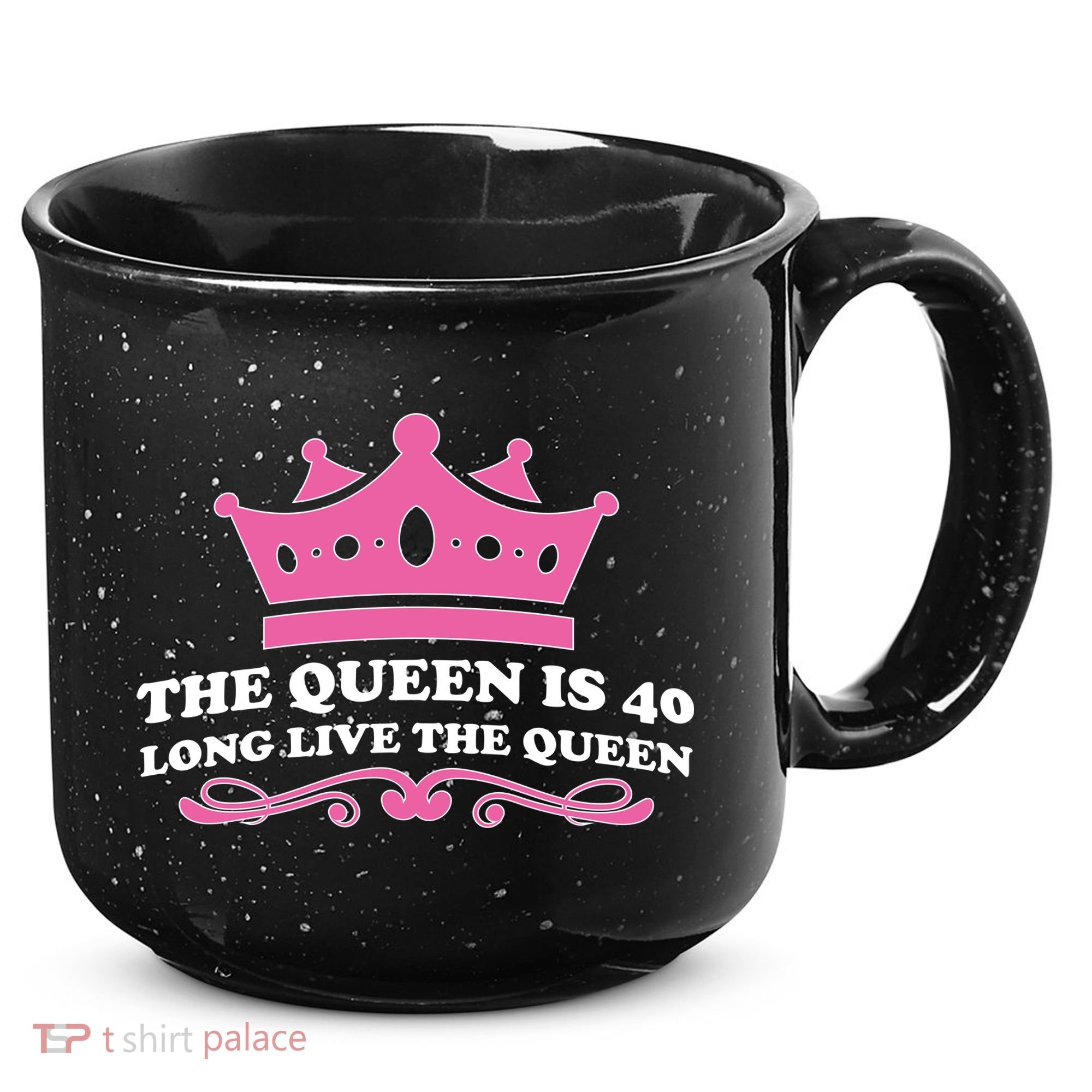 The Queen Is 40 Funny 40th Birthday 15oz Campfire Ceramic Mug