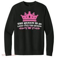 The Queen Is 40 Funny 40th Birthday V.I.T. Fleece Crew Sweatshirt thumb 0