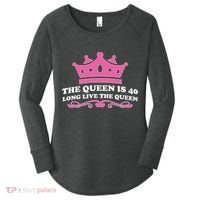 The Queen Is 40 Funny 40th Birthday Women's Perfect Tri Tunic Long Sleeve Shirt thumb 0