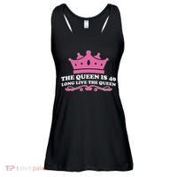 The Queen Is 40 Funny 40th Birthday Ladies Essential Flowy Tank thumb 0
