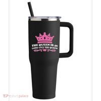 The Queen Is 40 Funny 40th Birthday 40oz Vacuum Insulated Stainless Steel Travel Tumbler thumb 0