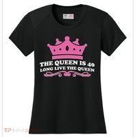 The Queen Is 40 Funny 40th Birthday Women's Cooling Performance Crew T-Shirt thumb 0