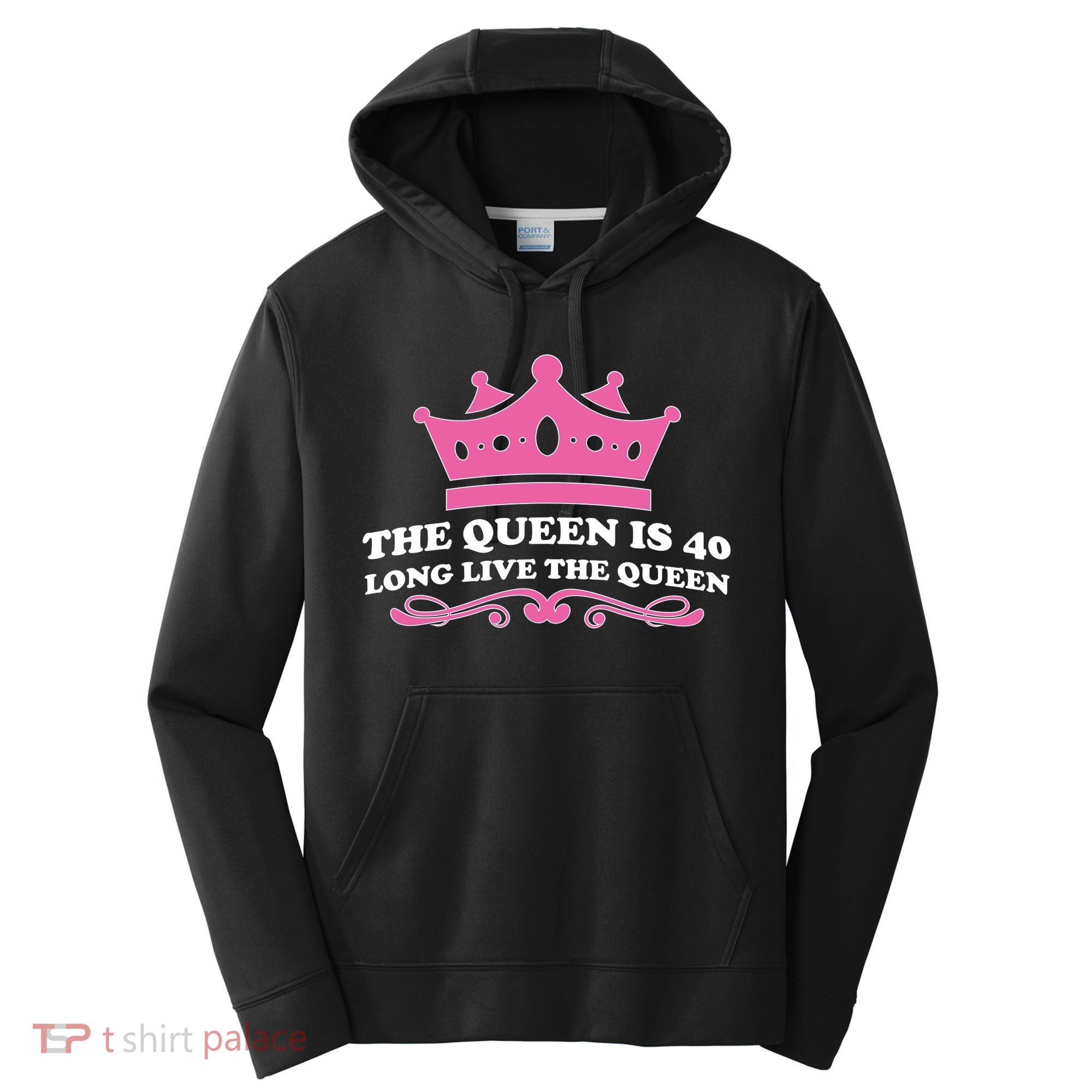 The Queen Is 40 Funny 40th Birthday Performance Fleece Hoodie