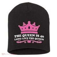 The Queen Is 40 Funny 40th Birthday Short Acrylic Beanie thumb 0
