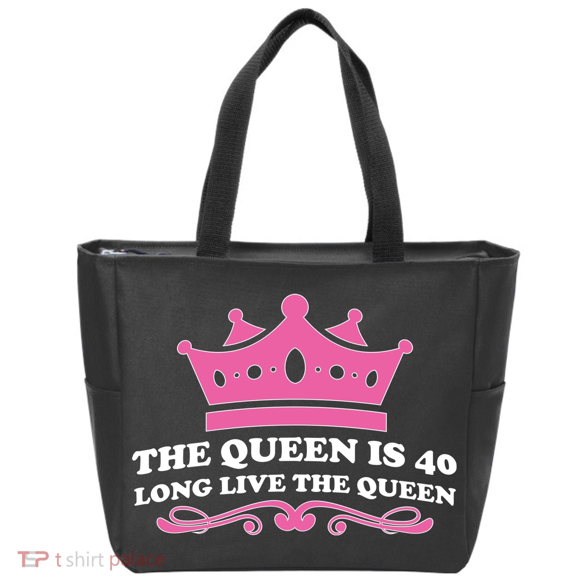 The Queen Is 40 Funny 40th Birthday Tote Bag