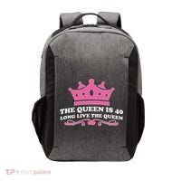 The Queen Is 40 Funny 40th Birthday Vector Backpack thumb 0