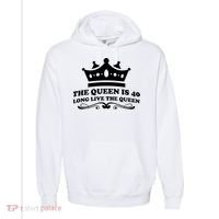 The Queen Is 40 Funny 40th Birthday Comfort Colors Garment-Dyed Hooded Sweatshirt thumb 0