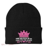 The Queen Is 50 Funny 50th Birthday Beanie thumb 0