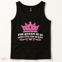 The Queen Is 50 Funny 50th Birthday Tank Top thumb 2