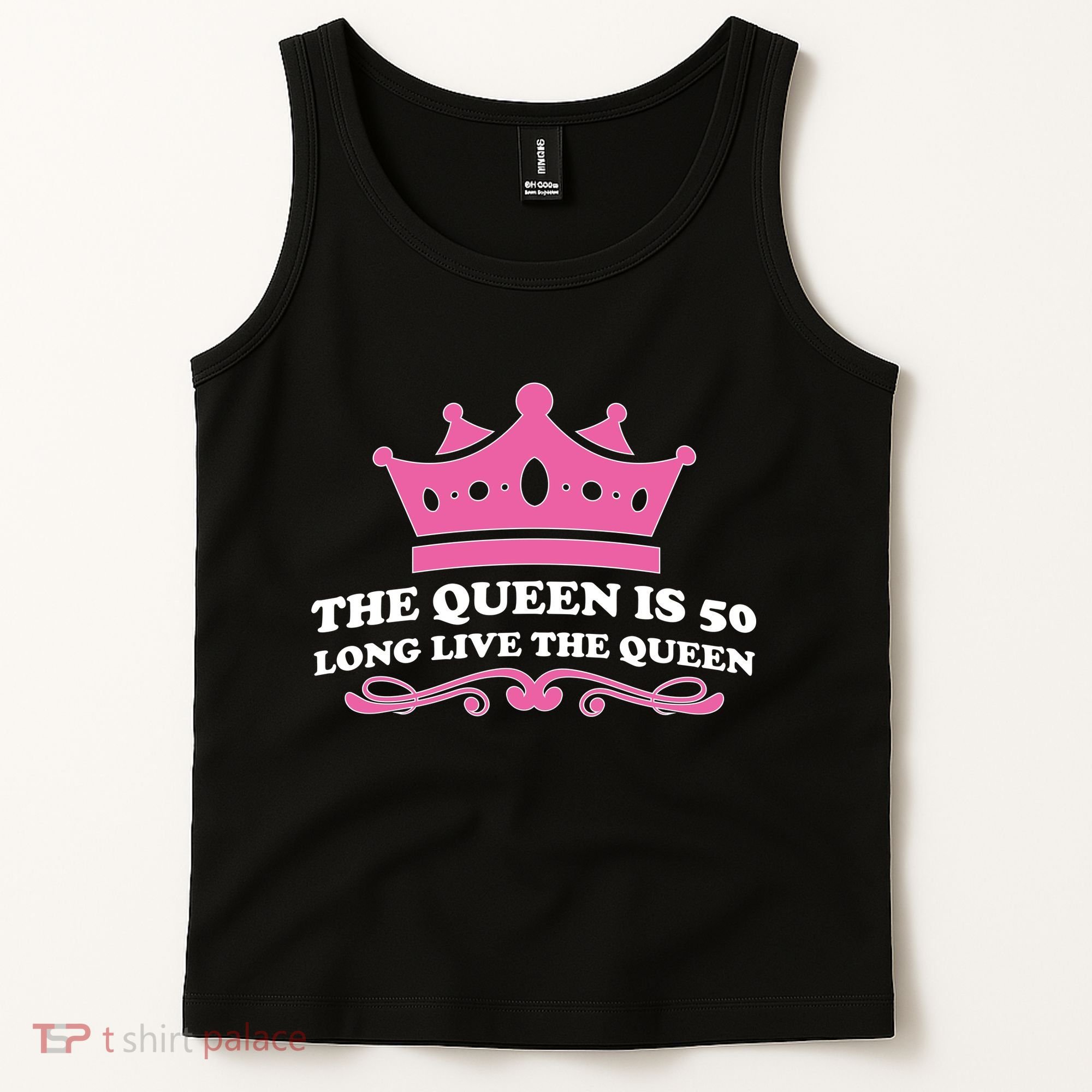 The Queen Is 50 Funny 50th Birthday Tank Top