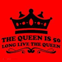 The Queen Is 50 Funny 50th Birthday Santa Hat thumb 1
