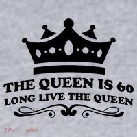The Queen Is 60 Funny 60th Birthday Women's Racerback Cropped Tank thumb 2