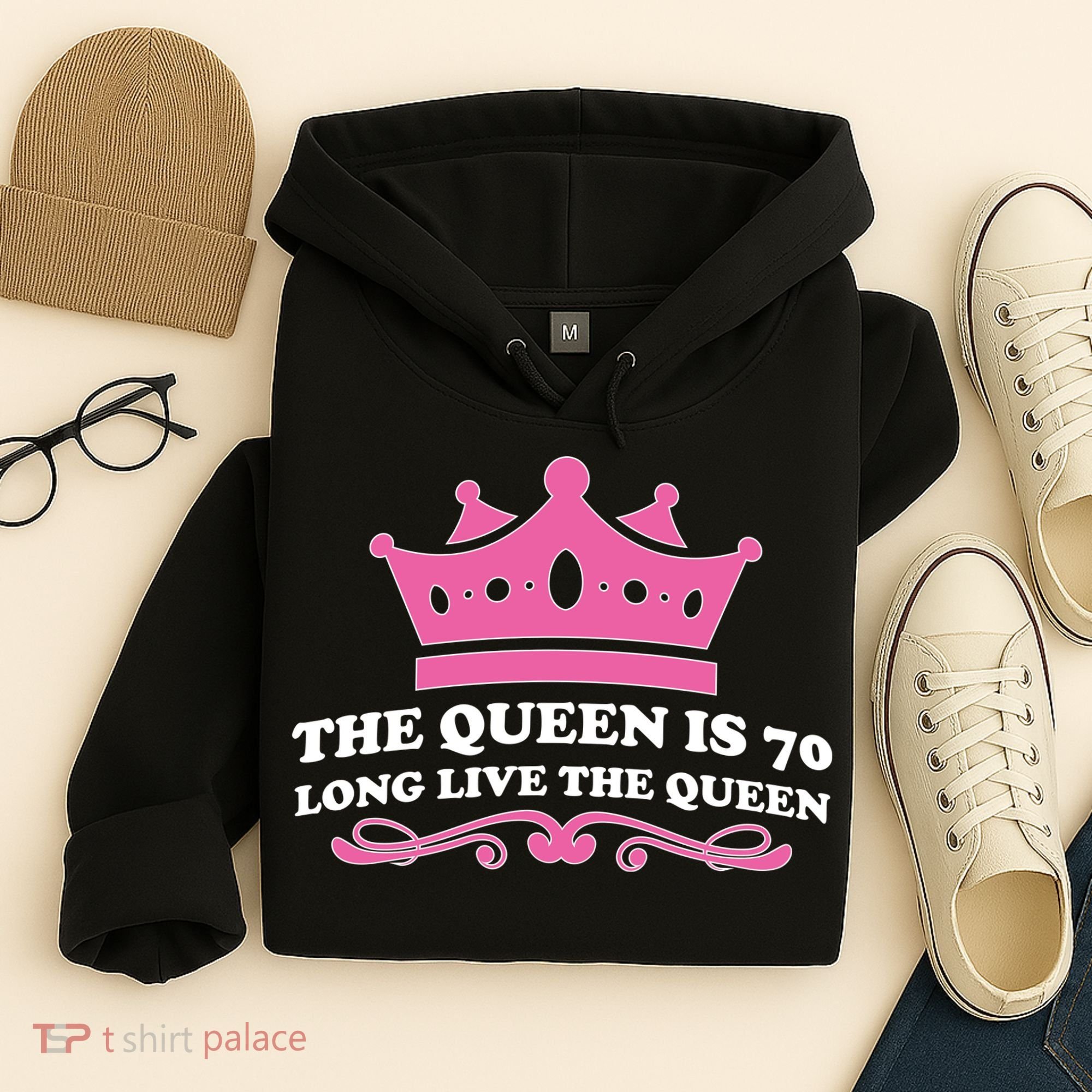 The Queen Is 70 Funny 70th Birthday Hoodie