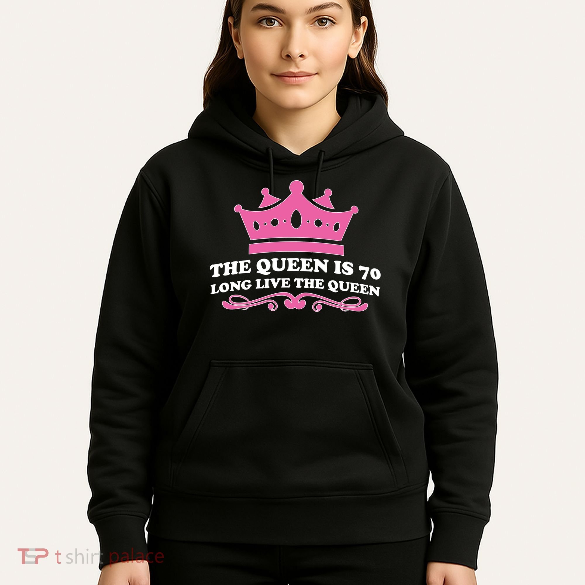 The Queen Is 70 Funny 70th Birthday Hoodie