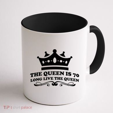 The Queen Is 70 Funny 70th Birthday Coffee Mug back