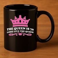 The Queen Is 70 Funny 70th Birthday 11oz C Handle Ceramic Mug thumb 3