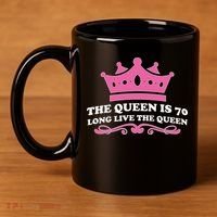 The Queen Is 70 Funny 70th Birthday 11oz C Handle Ceramic Mug thumb 4