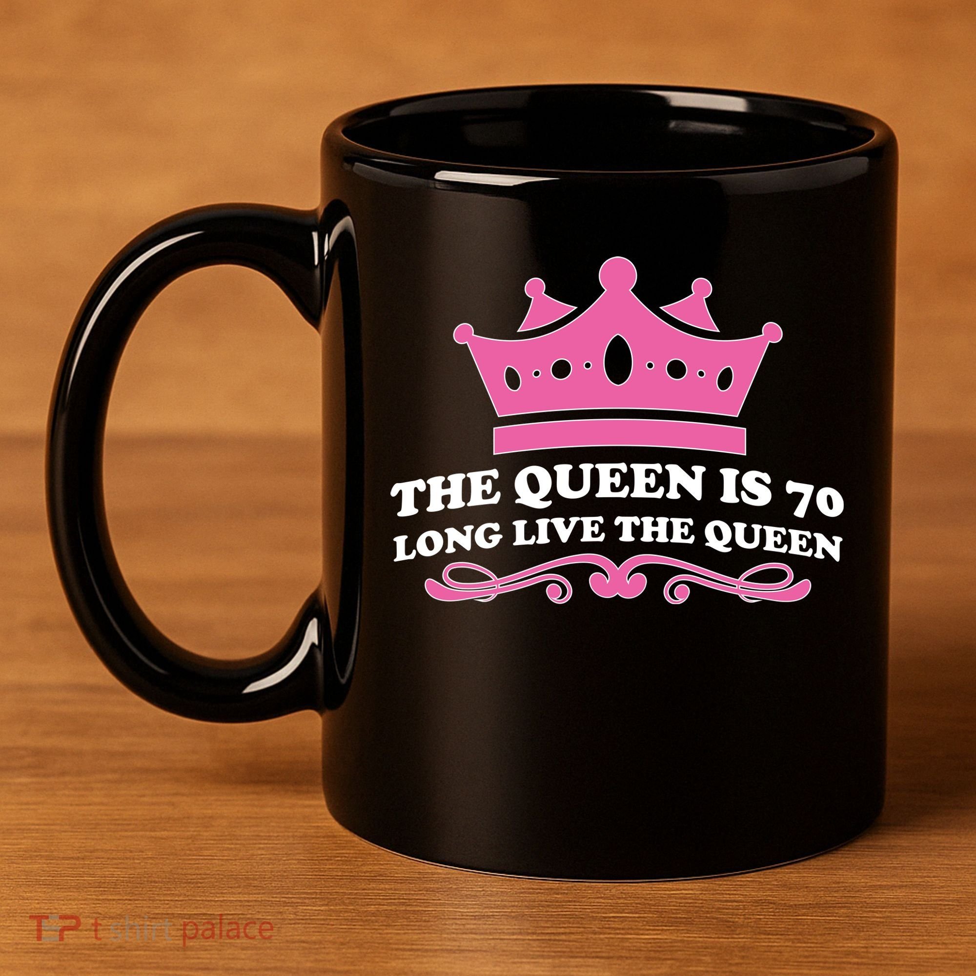 The Queen Is 70 Funny 70th Birthday 11oz C Handle Ceramic Mug
