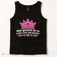 The Queen Is 70 Funny 70th Birthday Tank Top thumb 2
