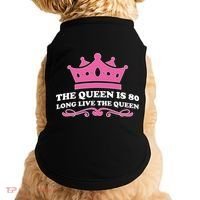 The Queen Is 80 Funny 80th Birthday Doggie Tank thumb 0
