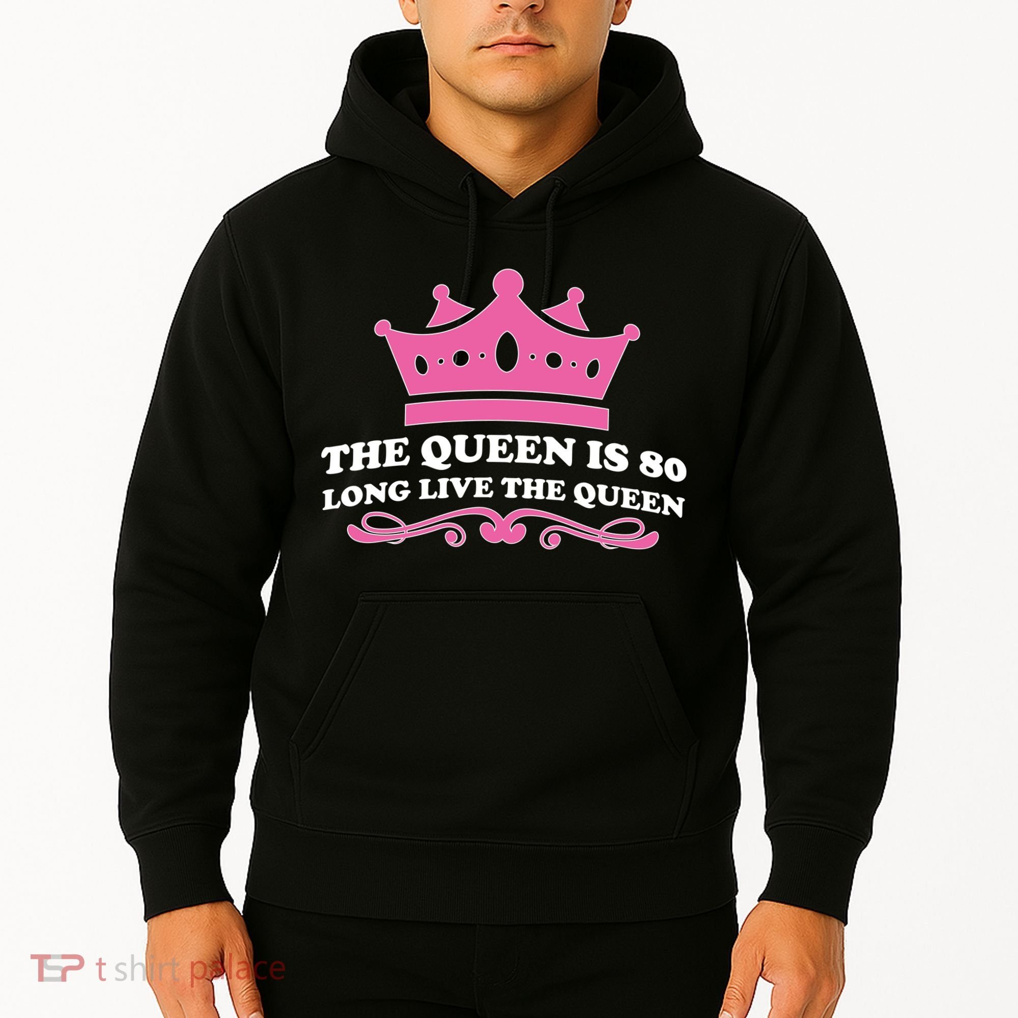 The Queen Is 80 Funny 80th Birthday Hoodie