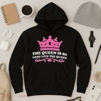 The Queen Is 80 Funny 80th Birthday Hoodie thumb 3