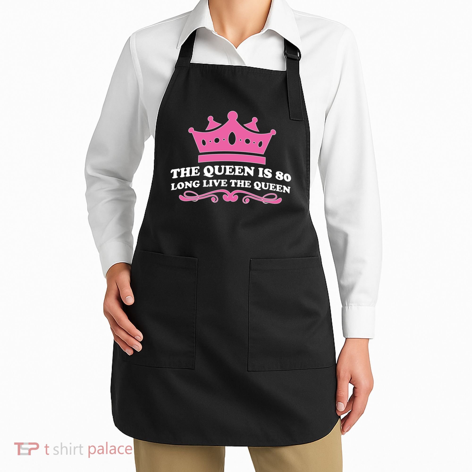 The Queen Is 80 Funny 80th Birthday Apron