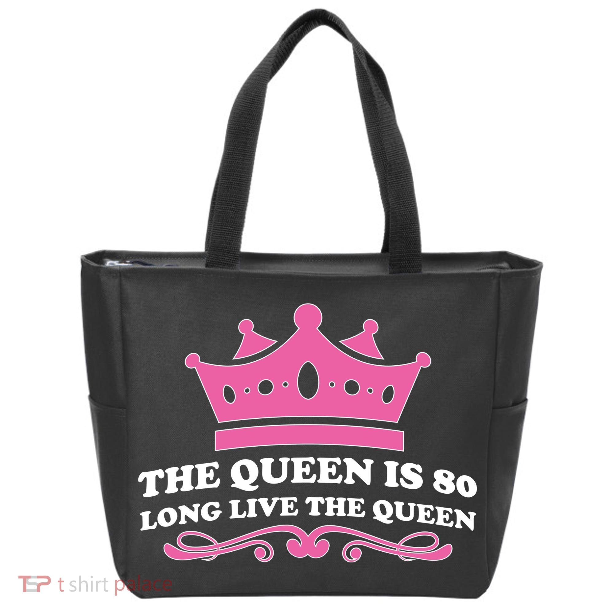 The Queen Is 80 Funny 80th Birthday Tote Bag