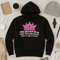 The Queen Is 90 Funny 90th Birthday Hoodie thumb 3