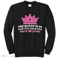 The Queen Is 90 Funny 90th Birthday Sweatshirt thumb 0