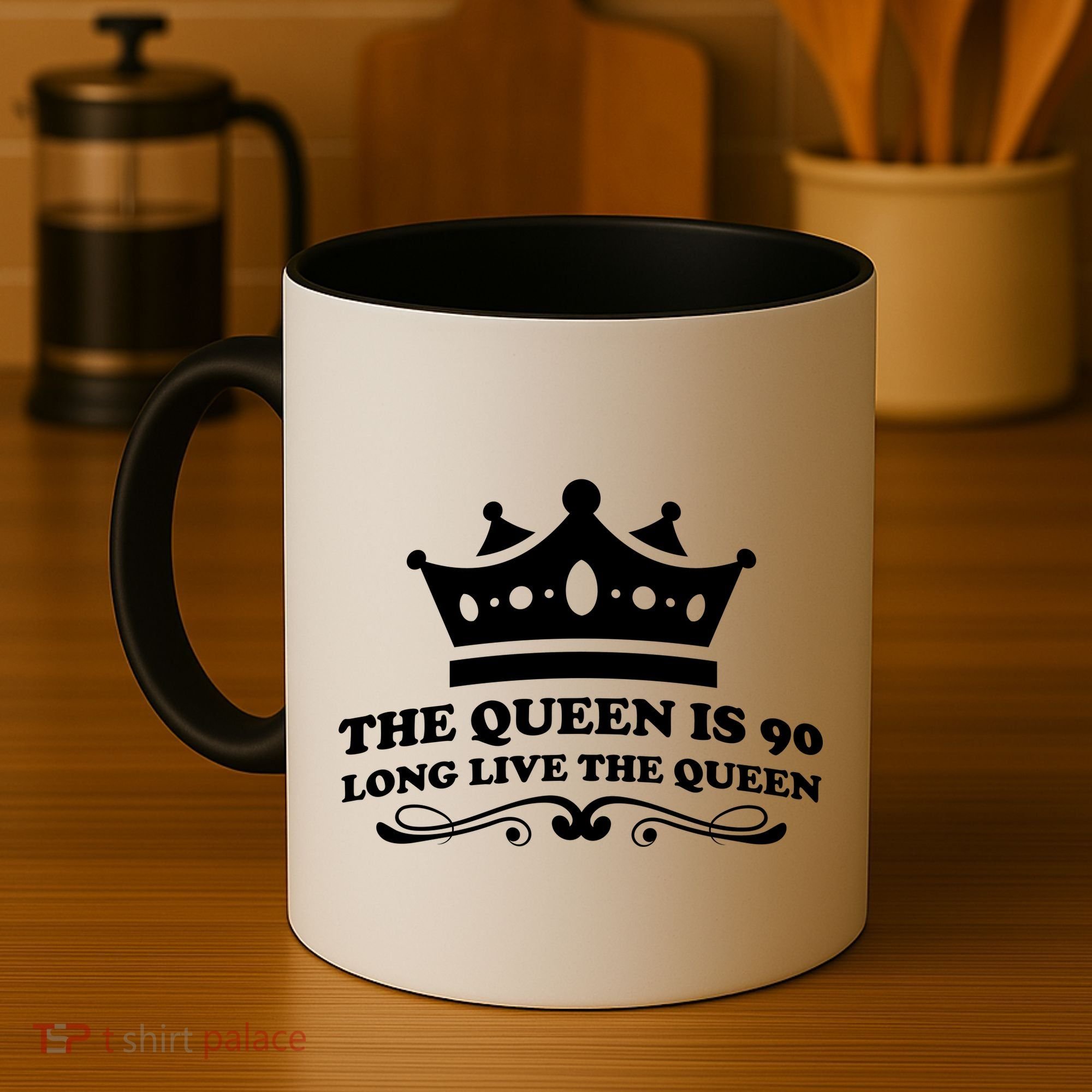 The Queen Is 90 Funny 90th Birthday Coffee Mug