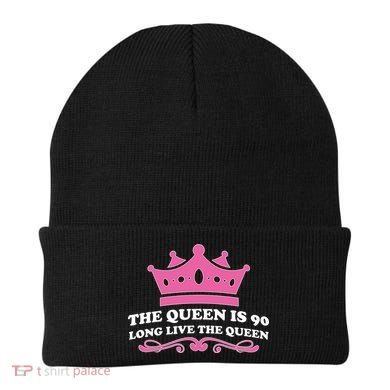 The Queen Is 90 Funny 90th Birthday Beanie