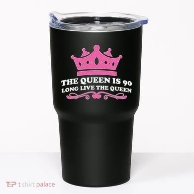 The Queen Is 90 Funny 90th Birthday Tumbler