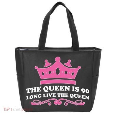 The Queen Is 90 Funny 90th Birthday Tote Bag