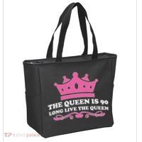 The Queen Is 90 Funny 90th Birthday Tote Bag thumb 2